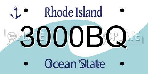 3000BQ Rhode Island License Plate