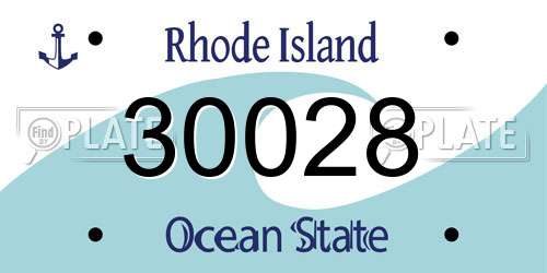 30028 Rhode Island License Plate