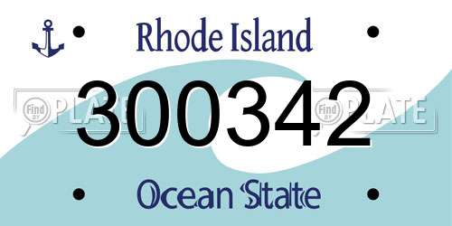 300342 Rhode Island License Plate