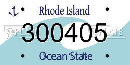 300405 Rhode Island License Plate