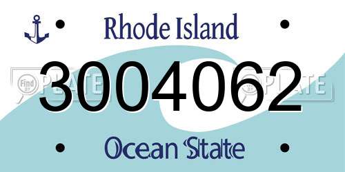 3004062 Rhode Island License Plate