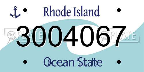 3004067 Rhode Island License Plate