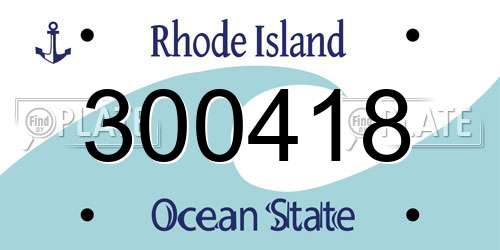 300418 Rhode Island License Plate