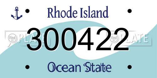 300422 Rhode Island License Plate