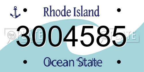 3004585 Rhode Island License Plate