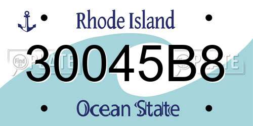 30045B8 Rhode Island License Plate