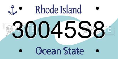 30045S8 Rhode Island License Plate