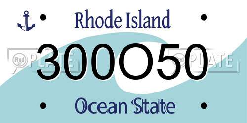 300O50 Rhode Island License Plate