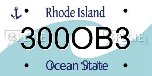 300OB3 Rhode Island License Plate