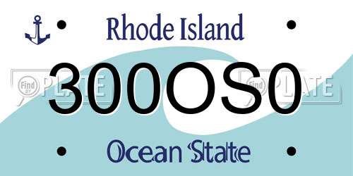 300OS0 Rhode Island License Plate
