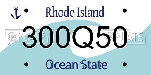 300Q50 Rhode Island License Plate