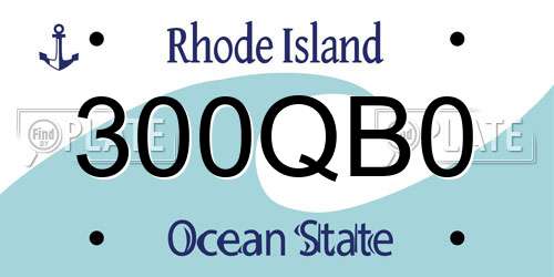 300QB0 Rhode Island License Plate