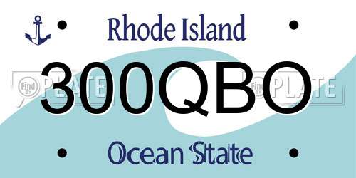 300QBO Rhode Island License Plate
