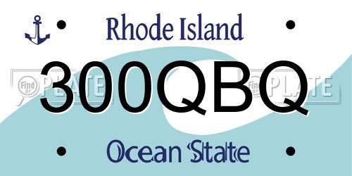 300QBQ Rhode Island License Plate