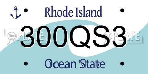 300QS3 Rhode Island License Plate