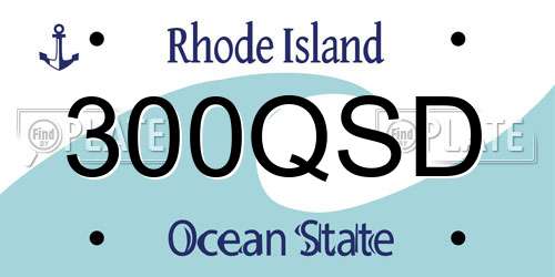 300QSD Rhode Island License Plate