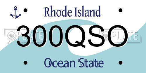 300QSO Rhode Island License Plate