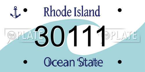 30111 Rhode Island License Plate