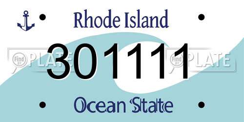 301111 Rhode Island License Plate