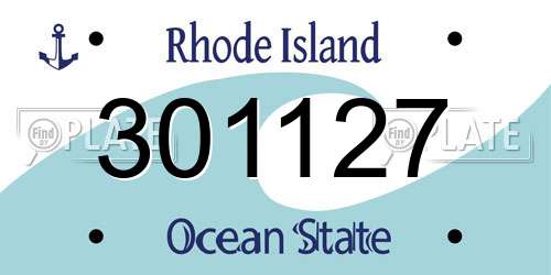 301127 Rhode Island License Plate