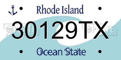30129TX Rhode Island License Plate