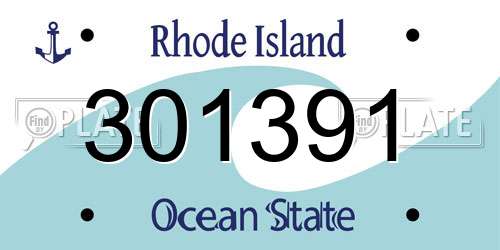 301391 Rhode Island License Plate