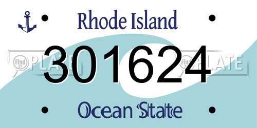 301624 Rhode Island License Plate