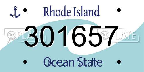 301657 Rhode Island License Plate