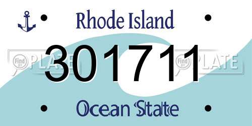 301711 Rhode Island License Plate