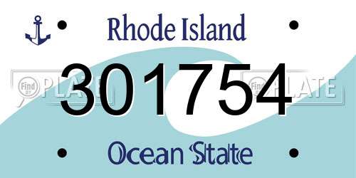 301754 Rhode Island License Plate