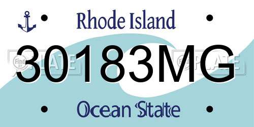 30183MG Rhode Island License Plate
