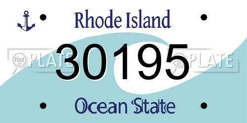 30195 Rhode Island License Plate