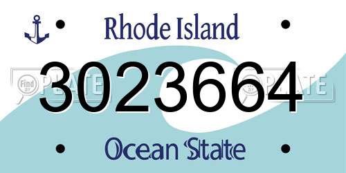 3023664 Rhode Island License Plate
