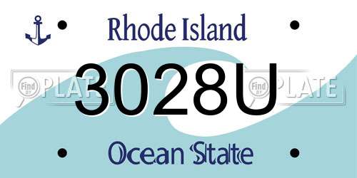 3028U Rhode Island License Plate