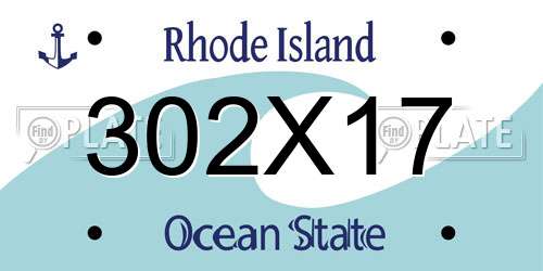 302X17 Rhode Island License Plate