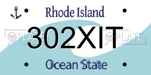 302XIT Rhode Island License Plate