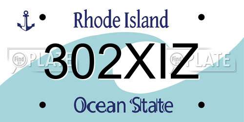 302XIZ Rhode Island License Plate