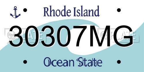 30307MG Rhode Island License Plate
