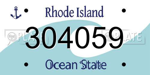 304059 Rhode Island License Plate