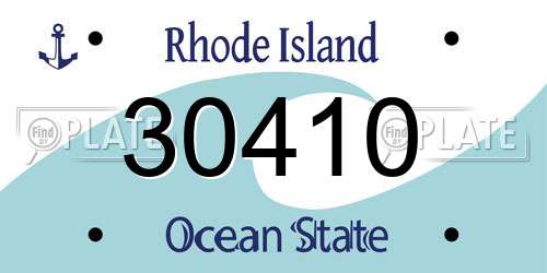30410 Rhode Island License Plate