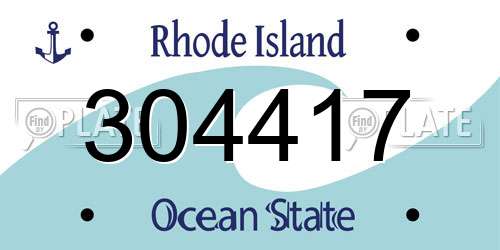 304417 Rhode Island License Plate