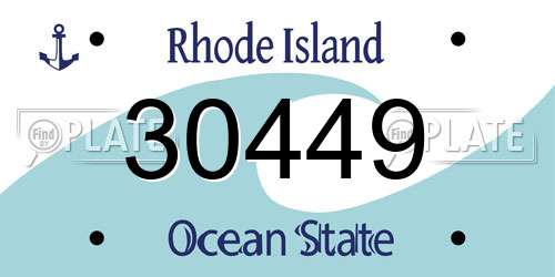 30449 Rhode Island License Plate