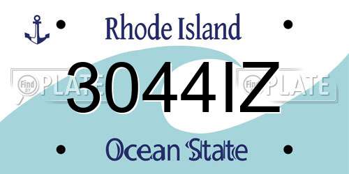3044IZ Rhode Island License Plate