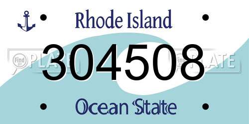304508 Rhode Island License Plate