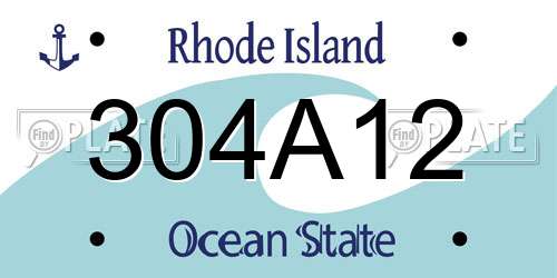 304A12 Rhode Island License Plate