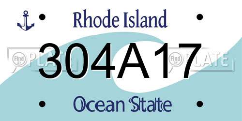 304A17 Rhode Island License Plate