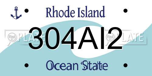 304AI2 Rhode Island License Plate