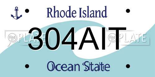 304AIT Rhode Island License Plate