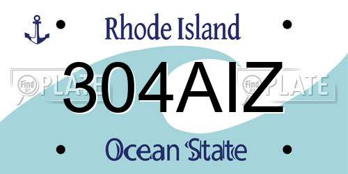 304AIZ Rhode Island License Plate