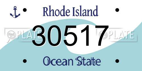 30517 Rhode Island License Plate